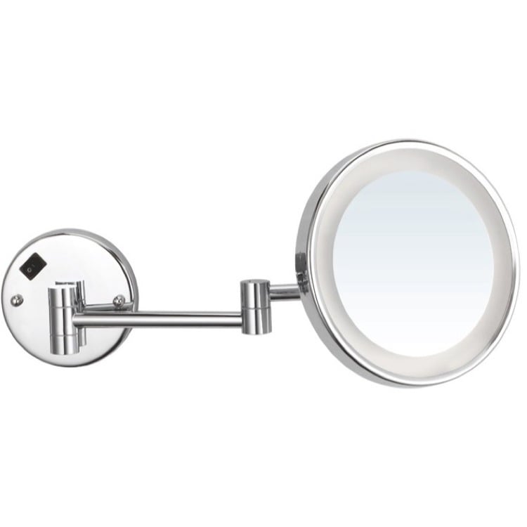 Nameeks AR7703-CR-5x Round Wall Mounted 5x Magnifying Mirror with LED, Hardwired