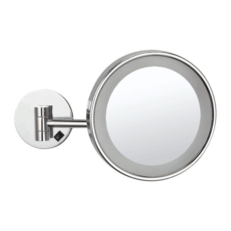 Nameeks AR7704-CR-3x Wall Mounted Single Face 3x Makeup Mirror with LED, Hardwired