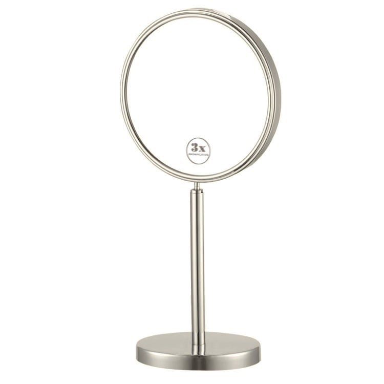 Nameeks AR7716-SNI-3x Satin Nickel Double Sided Free Standing 3x Makeup Mirror