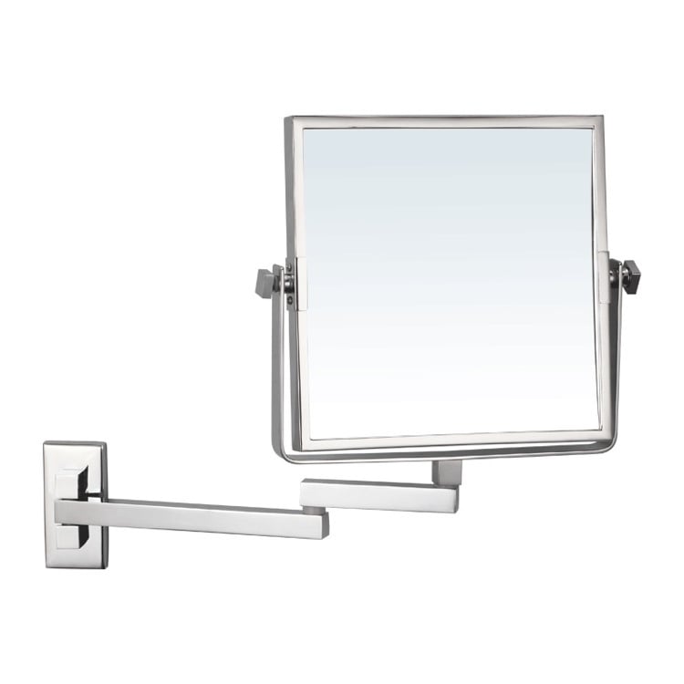 Makeup Mirror, Nameeks AR7722-CR-3x, Square Wall Mounted Double Face 3x Shaving Mirror