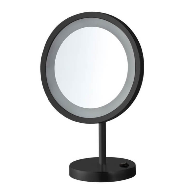 Centralizar guerra Intestinos Nameeks AR7729-BLK-10x By Nameek's Glimmer Black Makeup Mirror, Countertop,  Lighted, LED, 10x Magnification - TheBathOutlet