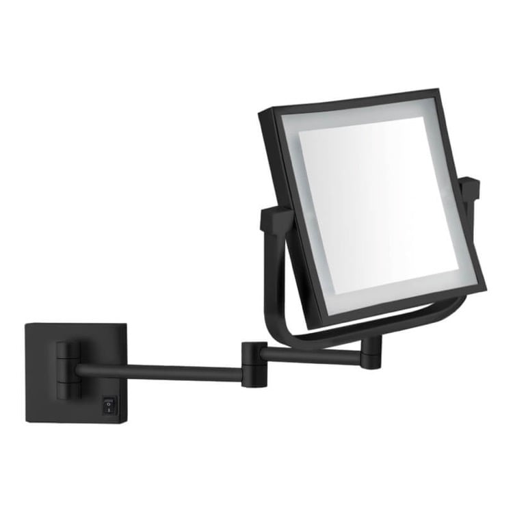 Makeup Mirror Black Makeup Mirror, Wall Mounted, Lighted, 5x Nameeks AR7730-BLK-5x