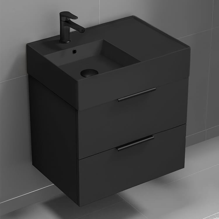 Nameeks DERIN55 By Nameek's Derin Black Bathroom Vanity, 24