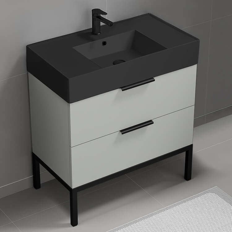 Nameeks DERIN68 By Nameek's Derin Modern Bathroom Vanity With Black ...