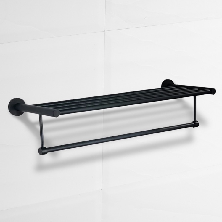 24 Inch Matte Black Towel Rack