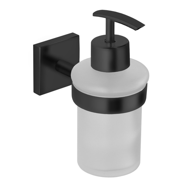 Matte Black Wall Mounted Soap Dispenser