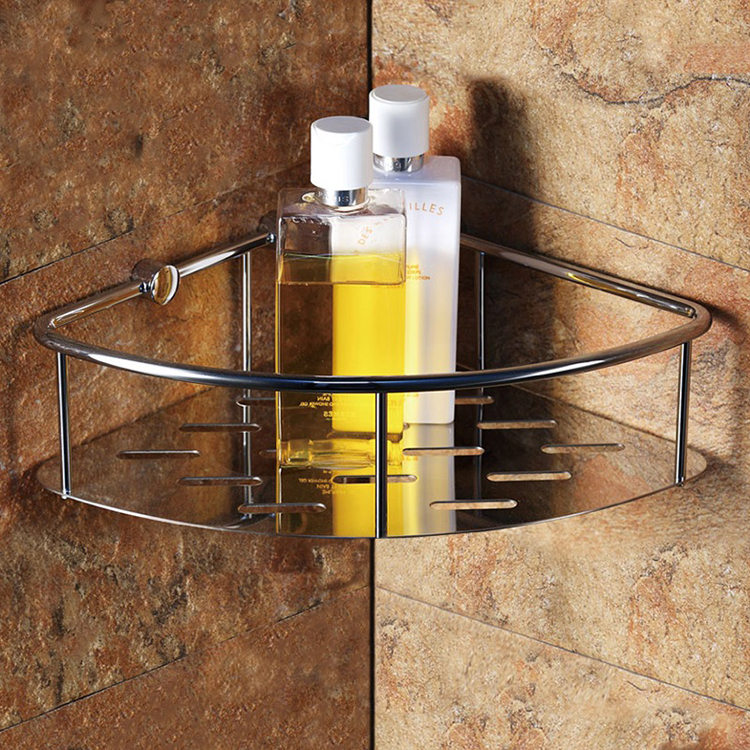 Metal Wire Chrome Suction Cup Shower Caddy Bath Wall Shelf