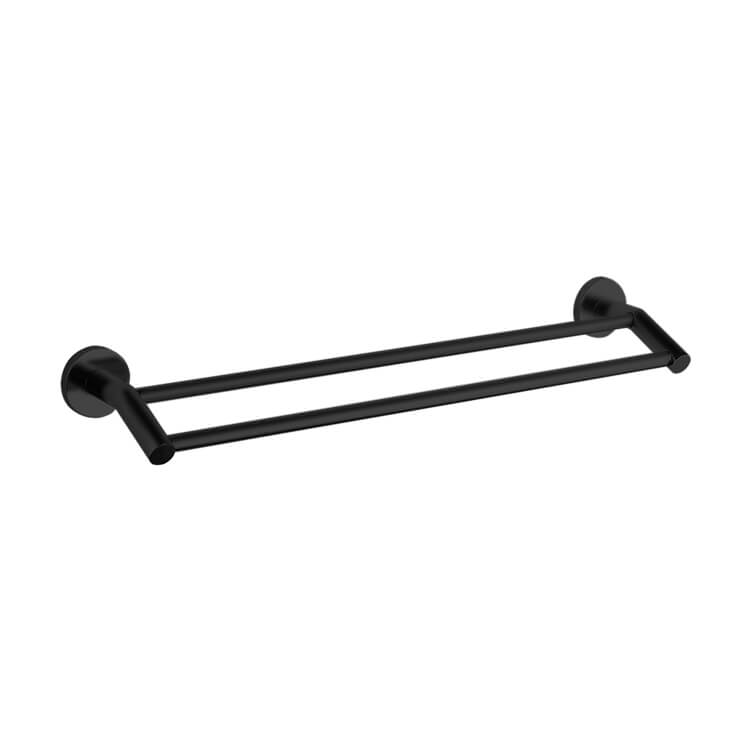 Double Swivel Towel Bar, 15 Inch, Matte Black