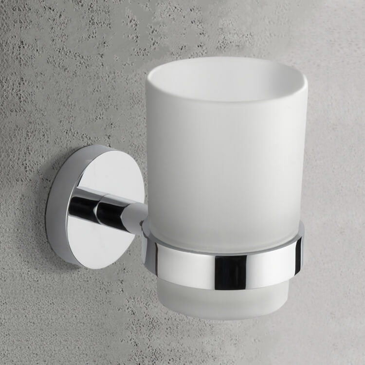 Toothbrush Holder Chrome Wall Mounted Frosted Glass Toothbrush Holder Nameeks NCB40