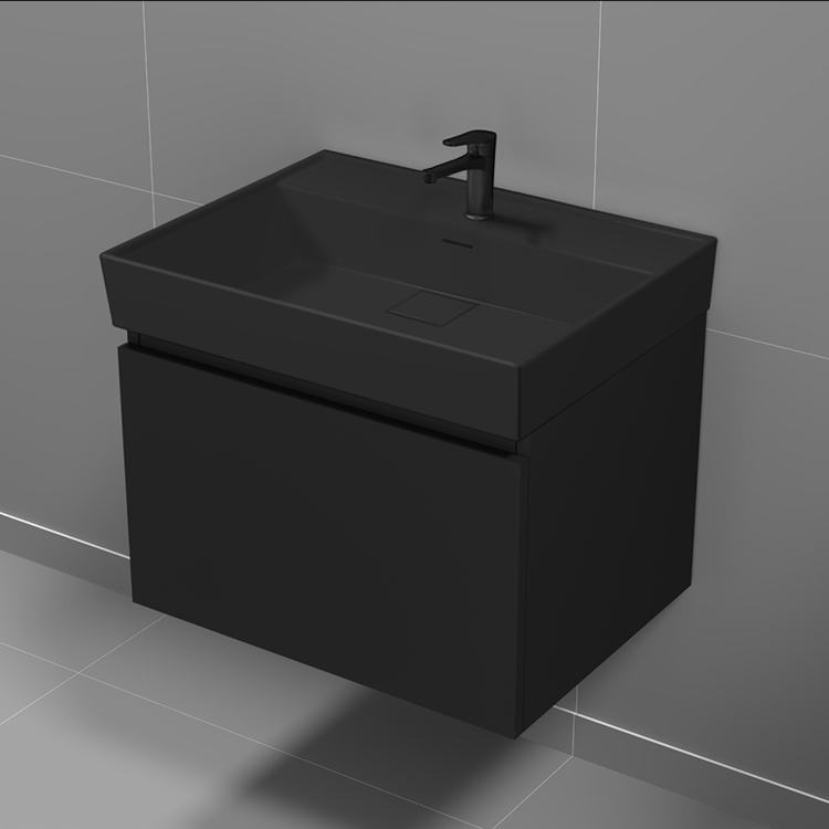 Nameeks SHARP19 By Nameek's Sharp Black Bathroom Vanity With Black Sink ...