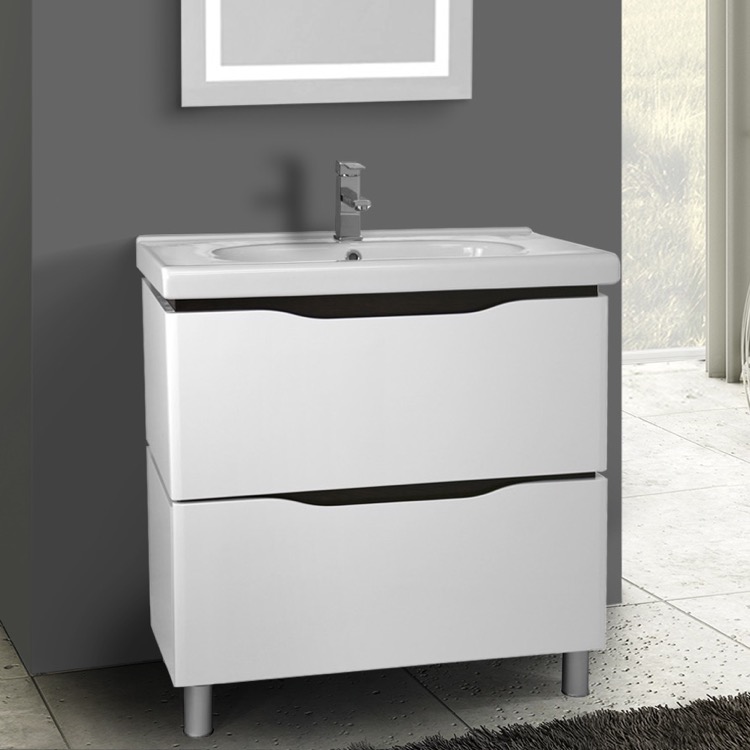 Floor Standing Bathroom Vanity Cabinet, 32 Inch Nameeks VN-F02