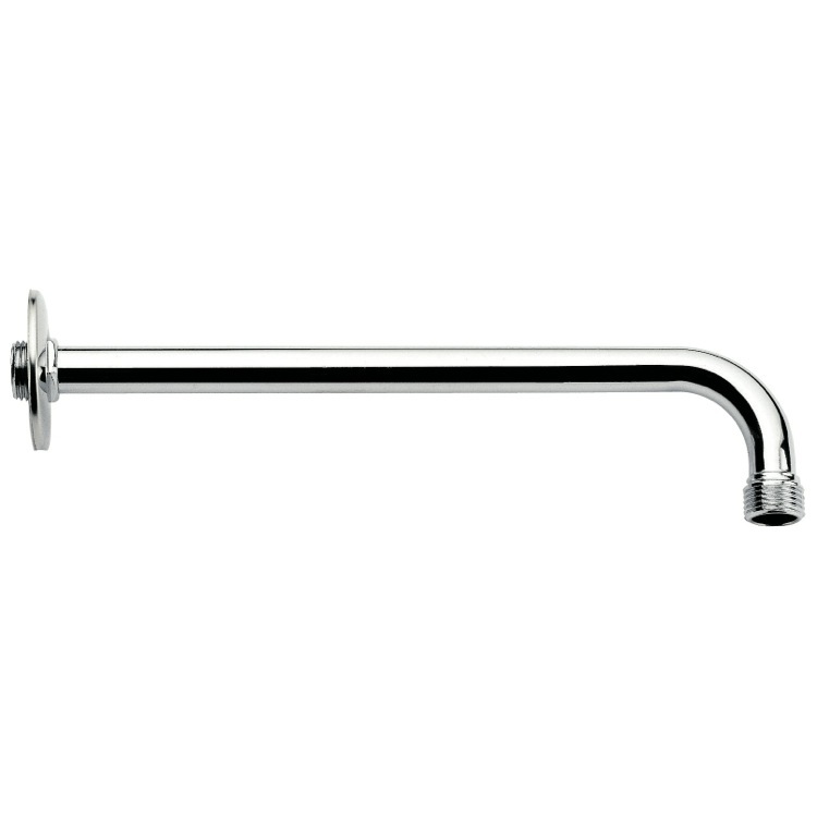 Shower Arm, Remer 343-20US-CR, Plated Brass Tube Shower Arm With Wall Flange