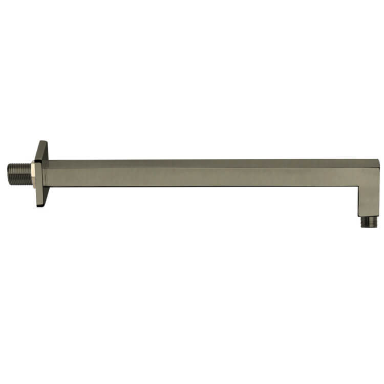 Shower Arm, Remer 348S40US-NP, Square 16 Inch Shower Arm in Satin Nickel Finish