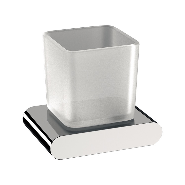 Remer LN15 Wall Mounted Frosted Glass and Brass Toothbrush Holder