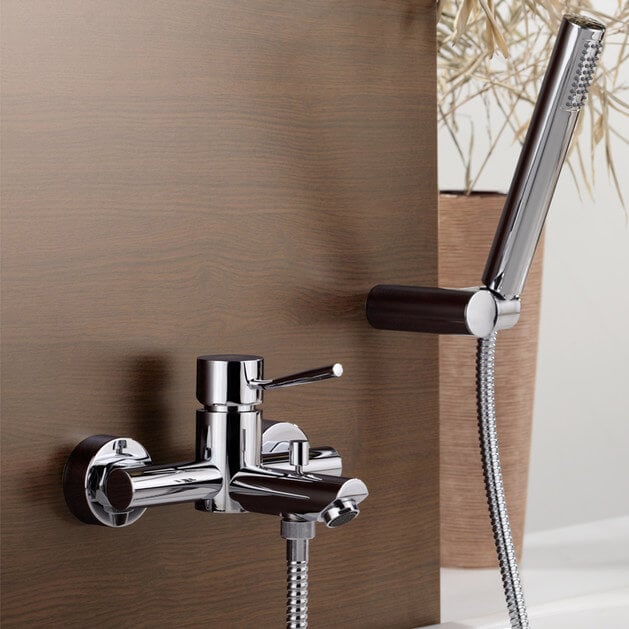 Tub Filler, Remer N02, Wall Mount Tub Faucet with Hand Shower