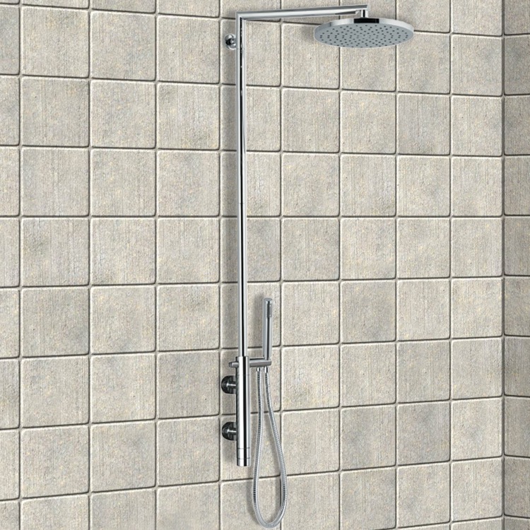 External Thermostatic Shower Single Lever Mixer Set With Hand And Head