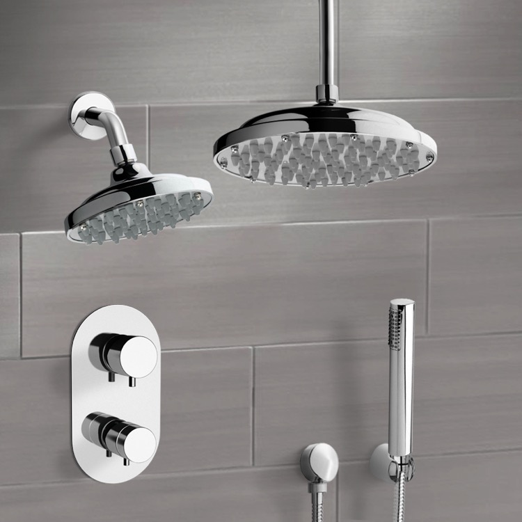 DreamSpa Dream Spa Chrome 4-Spray Rain Dual Shower Head 2.5-GPM (9.5-LPM)