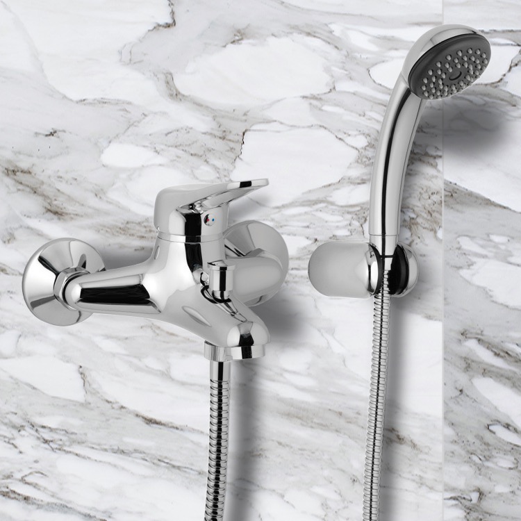 Wall Mount Tub Faucet With Hand Shower, How To Attach Shower Head Bathtub Faucet