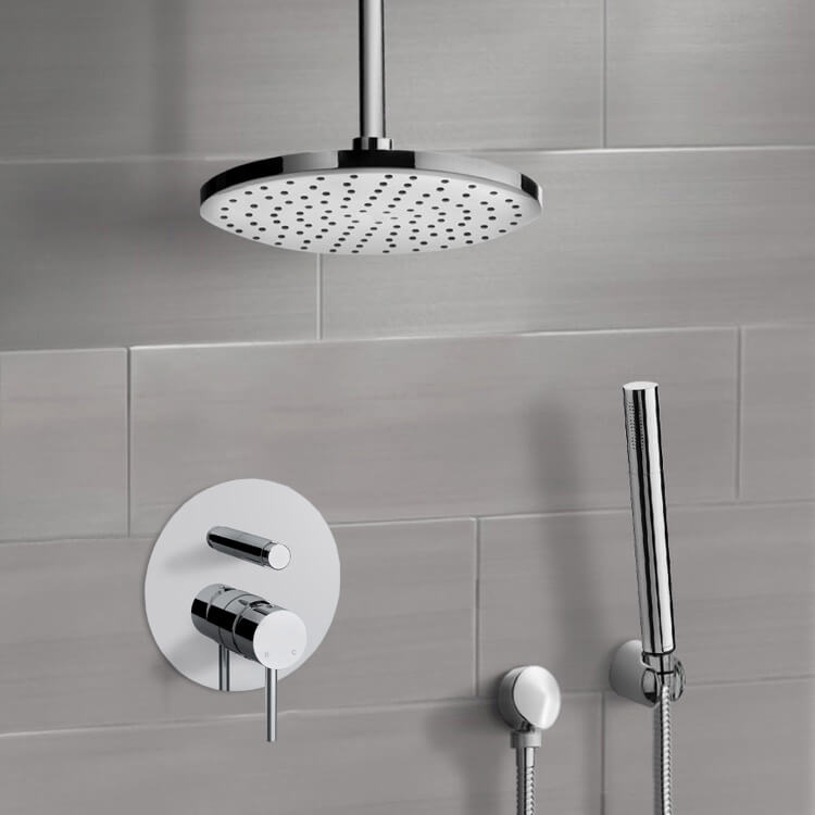 Shower Faucet Ceiling Rain Shower System with Handheld, Rain Shower Head, Shower Faucet Set Remer SFH65