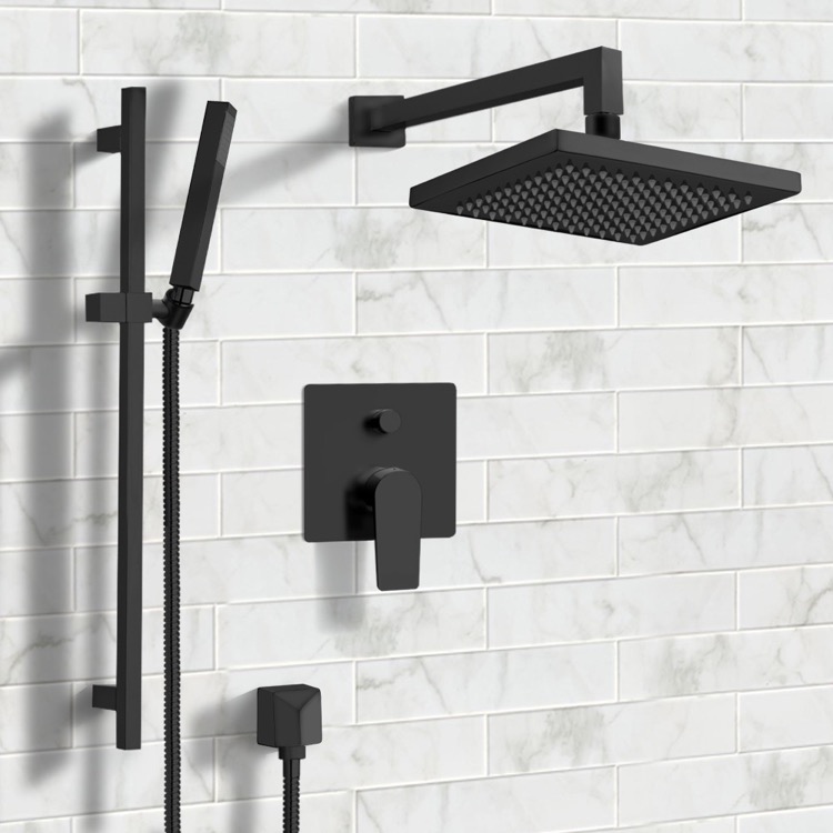 Remer Sfr42 By Nameek S Galiano Matte Black Shower System With 8