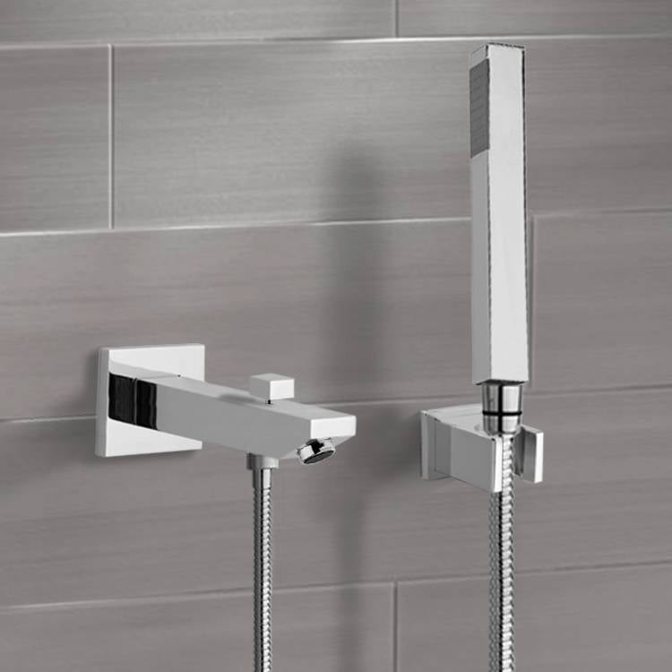Remer Tdh01 By Nameek S Rendino Chrome Wall Mounted Tub Spout Kit With Hand Shower Thebath - Wall Mounted Tub Faucet With Hand Shower Remer Tdh01 By Nameek S Rendino Chrome Wall Mounted Tub Spout Kit With Hand Shower Thebath - Wall Mounted Tub Faucet With Hand Shower