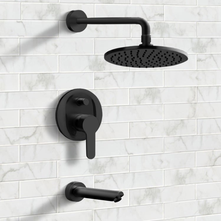 Remer Tsf40 By Nameek S Peleo Matte Black Tub And Shower Faucet