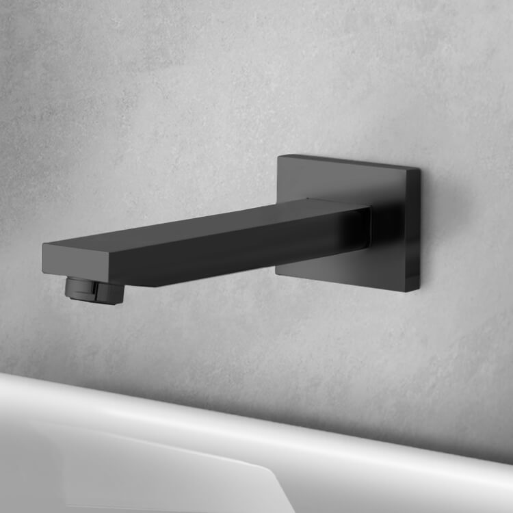 Remer 91Q-NO Matte Black Wall Mount Bathtub Spout