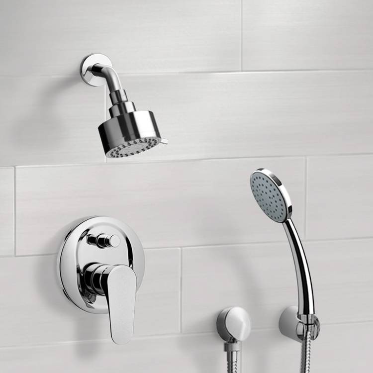 Shower Faucet, Remer SFH06, Chrome Shower System with Multi Function Shower Head and Hand Shower