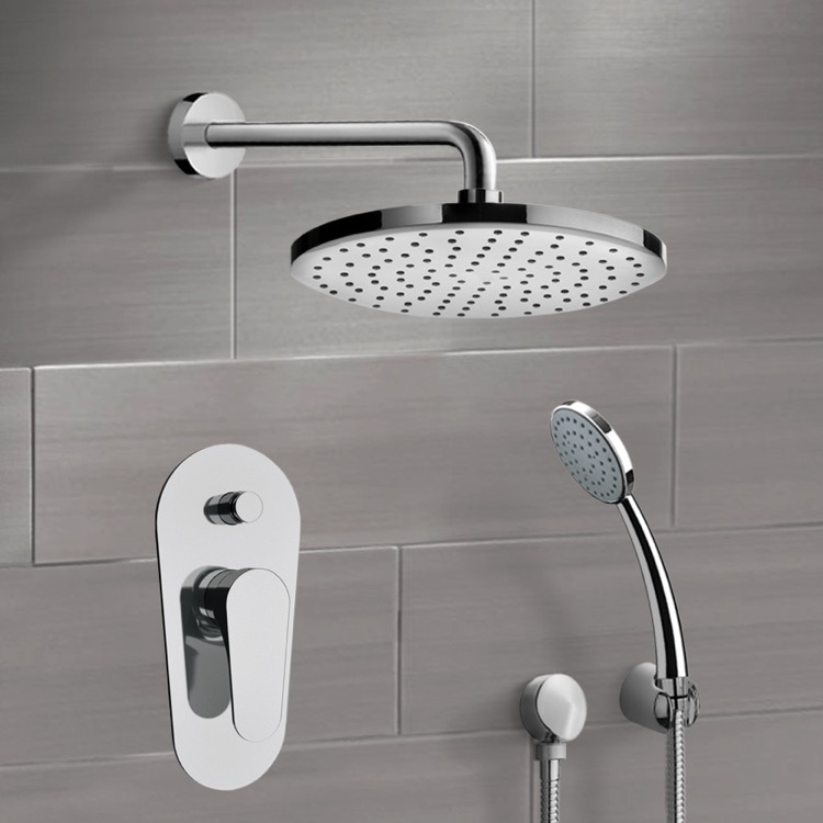 Remer SFH13-8 Chrome Shower System with 8 Inch Rain Shower Head and Hand Shower