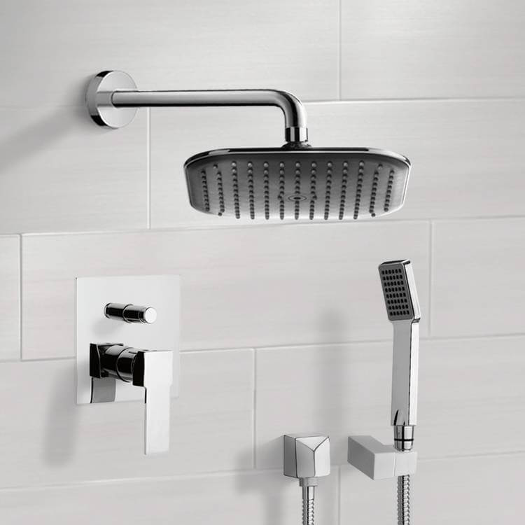 Remer SFH6036 Chrome Shower System with 8 Inch Rain Shower Head and Hand Shower