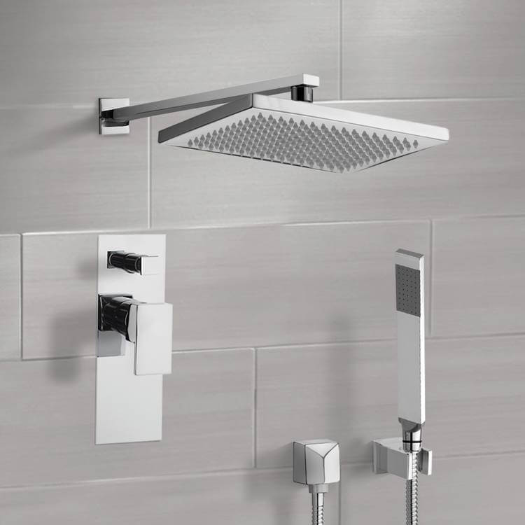 Remer SFH6543-CR Chrome Shower System with 9.5 Inch Rain Shower Head and Hand Shower