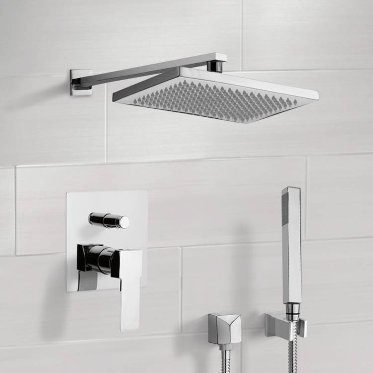 Remer SFH6544-CR Chrome Shower System with 9.5 Inch Rain Shower Head and Hand Shower