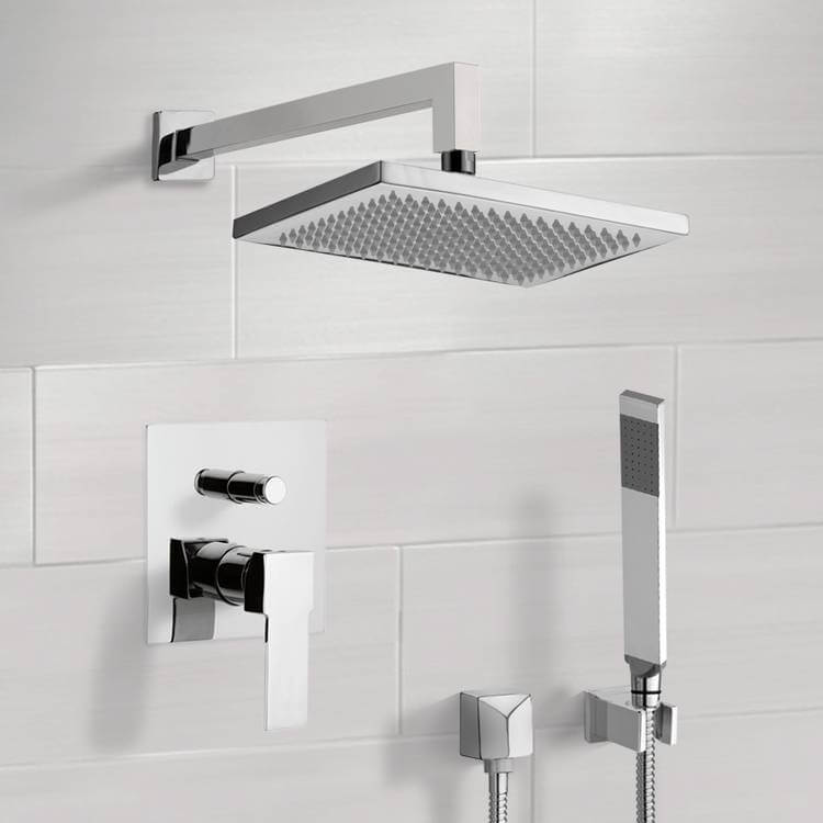 Remer SFH6545-CR Chrome Shower System with 9.5 Inch Rain Shower Head and Hand Shower