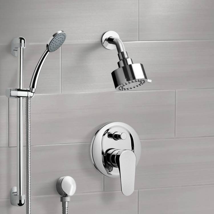 Remer SFR02 Chrome Shower System with Multi Function Shower Head and Hand Shower