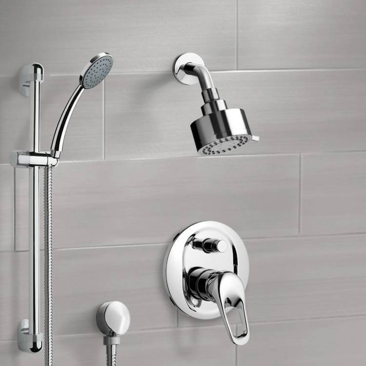 Remer SFR03 Chrome Shower System with Multi Function Shower Head and Hand Shower