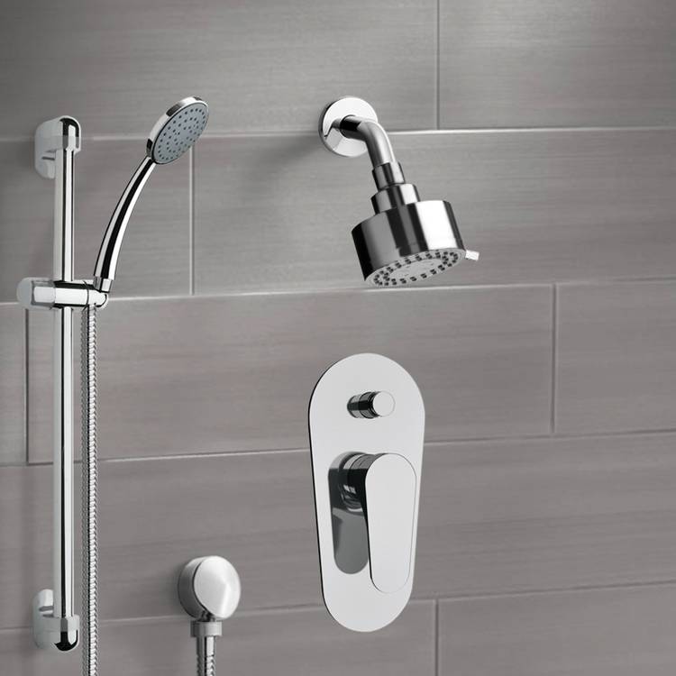 Remer SFR10 Chrome Shower System with Multi Function Shower Head and Hand Shower
