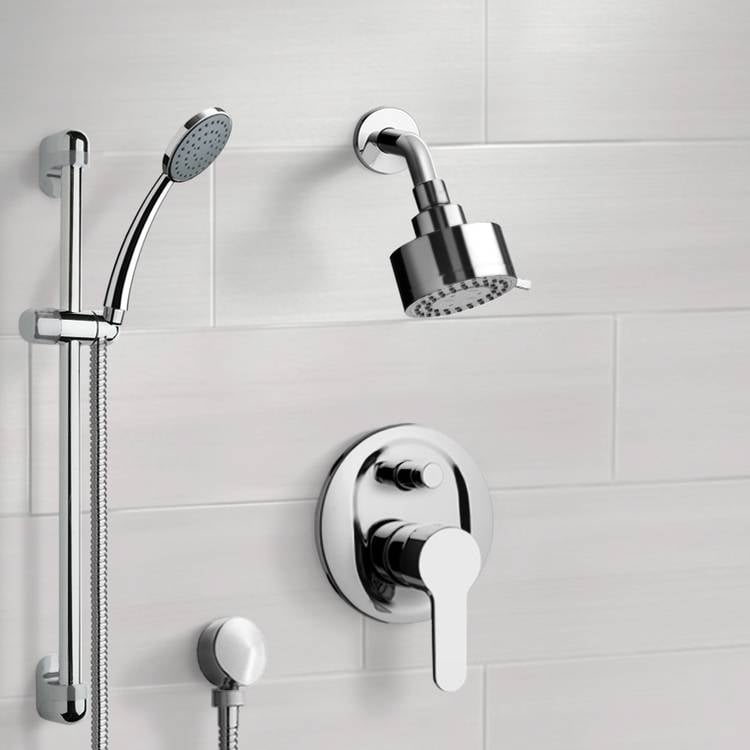 Remer SFR13 Chrome Shower System with Multi Function Shower Head and Hand Shower