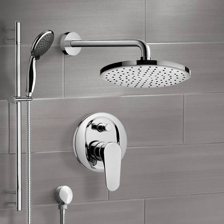 Remer Sfr7048 By Nameek S Rendino Chrome Shower System With 10 Rain Chrome Shower System With 8 Rain Head And Hand
