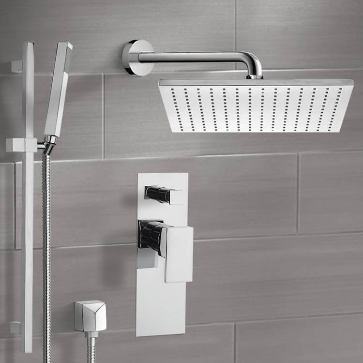 Remer SFR7099-CR Chrome Shower System with 12 Inch Rain Shower Head and Hand Shower