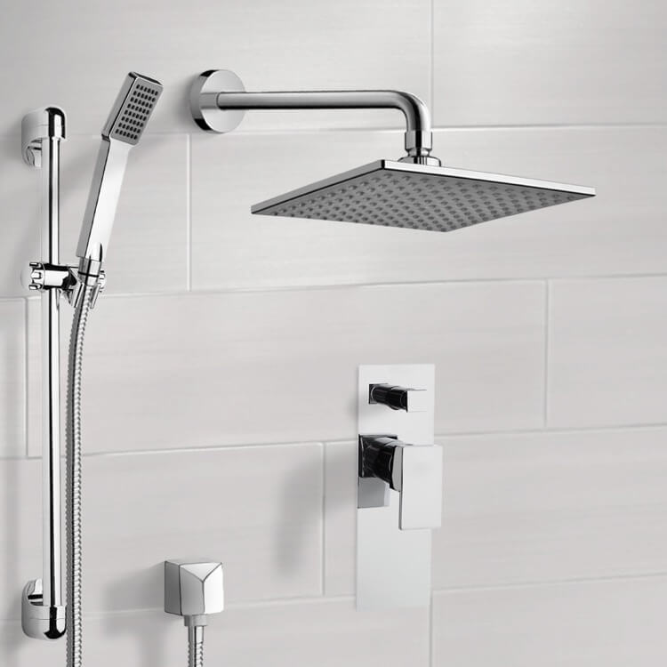 Remer SFR7111 Chrome Shower System with 8 Inch Rain Shower Head and Hand Shower