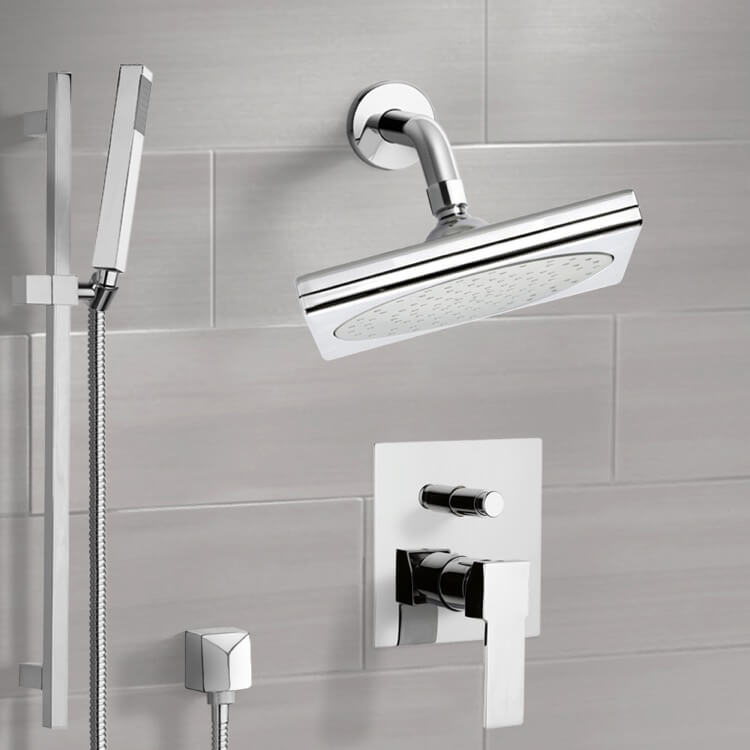 Remer SFR7195 Chrome Shower System with 9 Inch Rain Shower Head and Hand Shower