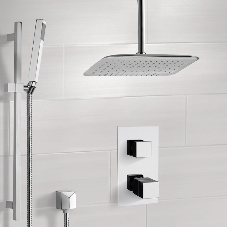 Remer Sfr7400 By Nameek S Rendino Chrome Thermostatic Shower System Shower Faucet Remer Sfr7400 Chrome Thermostatic System With Ceiling 14