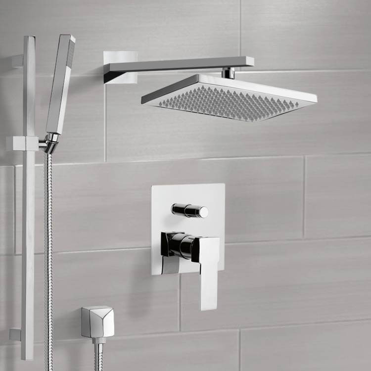 Remer SFR7544-CR Chrome Shower System with 9.5 Inch Rain Shower Head and Hand Shower