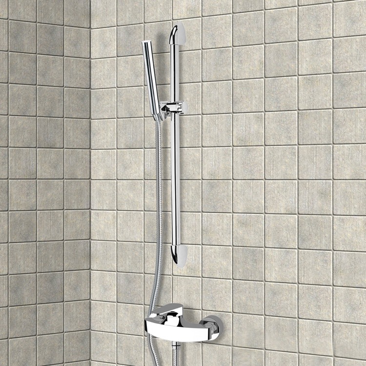 Shower Faucet, Remer SR012, Chrome Slidebar Shower Set With Hand Shower