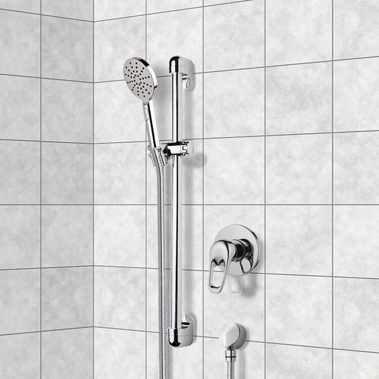 Shower Faucet, Remer SR031, Chrome Slidebar Shower Set With Multi Function Hand Shower