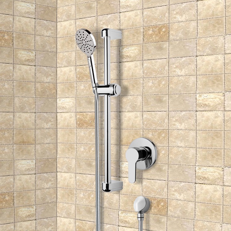 Shower Faucet, Remer SR035, Chrome Slidebar Shower Set With Multi Function Hand Shower