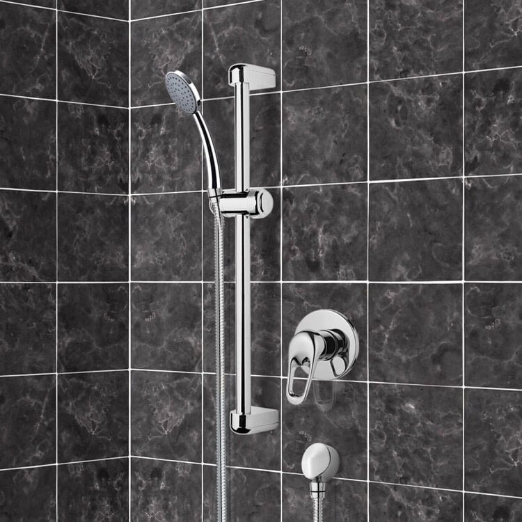 Shower Faucet, Remer SR036, Chrome Slidebar Shower Set With Hand Shower