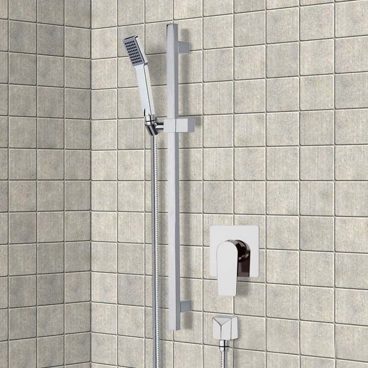 Shower Faucet, Remer SR044, Chrome Slidebar Shower Set With Hand Shower
