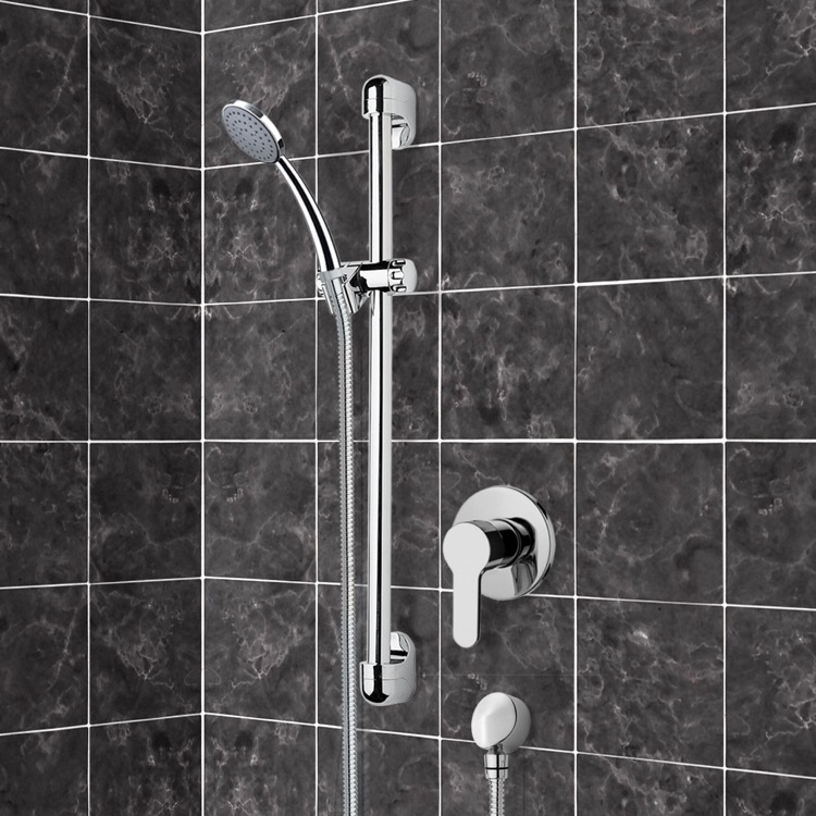 Remer SR049 Chrome Slidebar Shower Set With Hand Shower