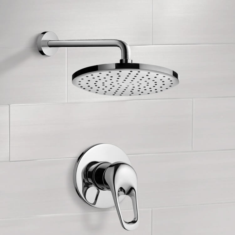 Remer SS1003-8 Chrome Shower Faucet Set with 8 Inch Rain Shower Head